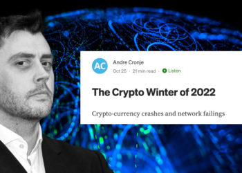 Andre Cronje 回來了？發文寫Luna + 3AC…詳述2022加密熊市