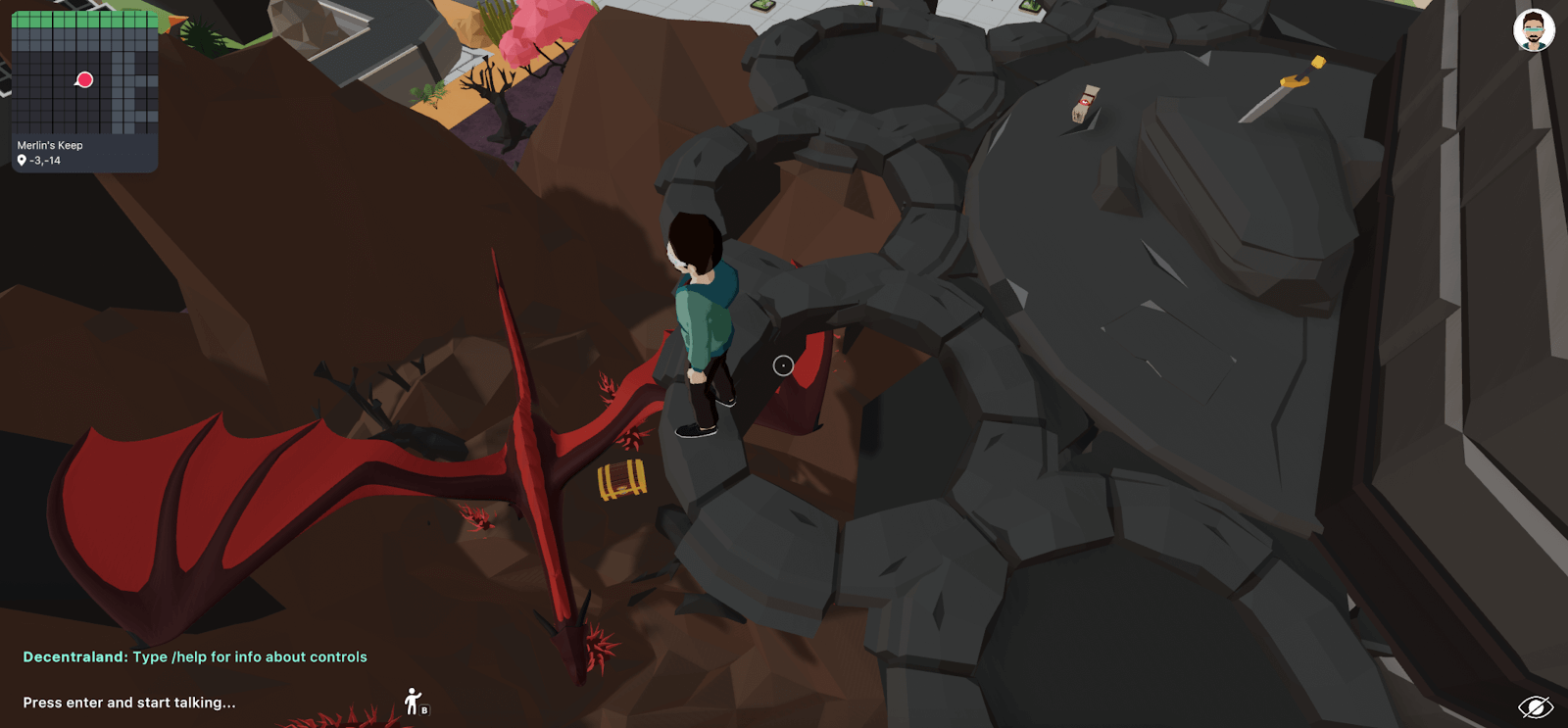 Decentraland 畫風突變,來到一處名為“梅林要塞”