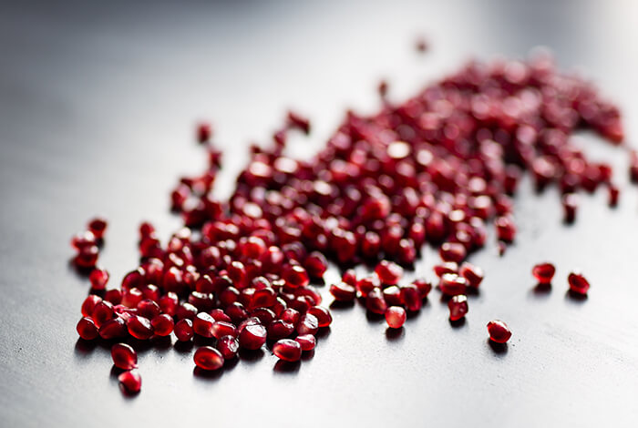 A handful of pomegranate seeds.