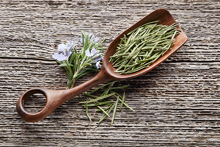 A spoonful of dried rosemary.