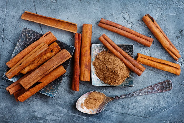 Cinnamon sugar and cinnamon sticks.