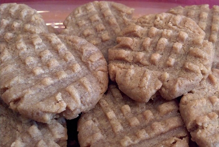 Pieces of peanut butter cookies.