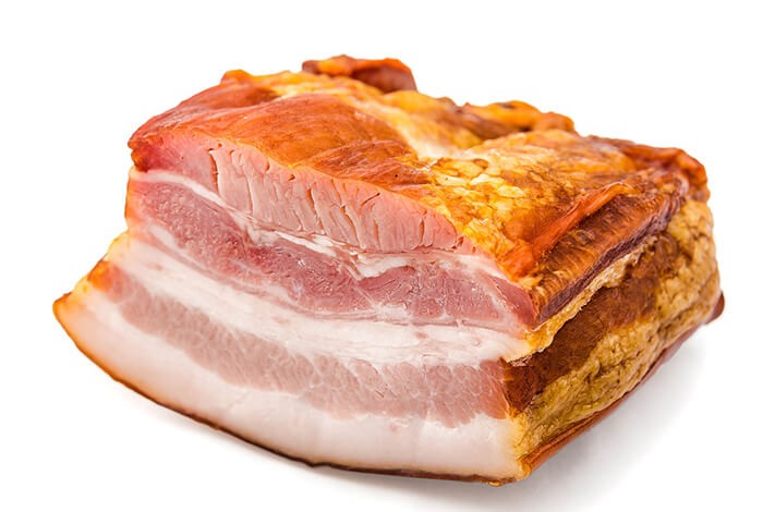 A slab of preserved pork.