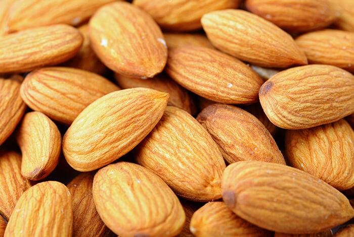 A close-up look at almonds.