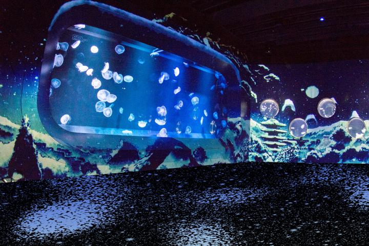 雪のように舞うクラゲが幻想的 光と音 香りに包まれるアート展示が話題の 京都水族館 ことりっぷ