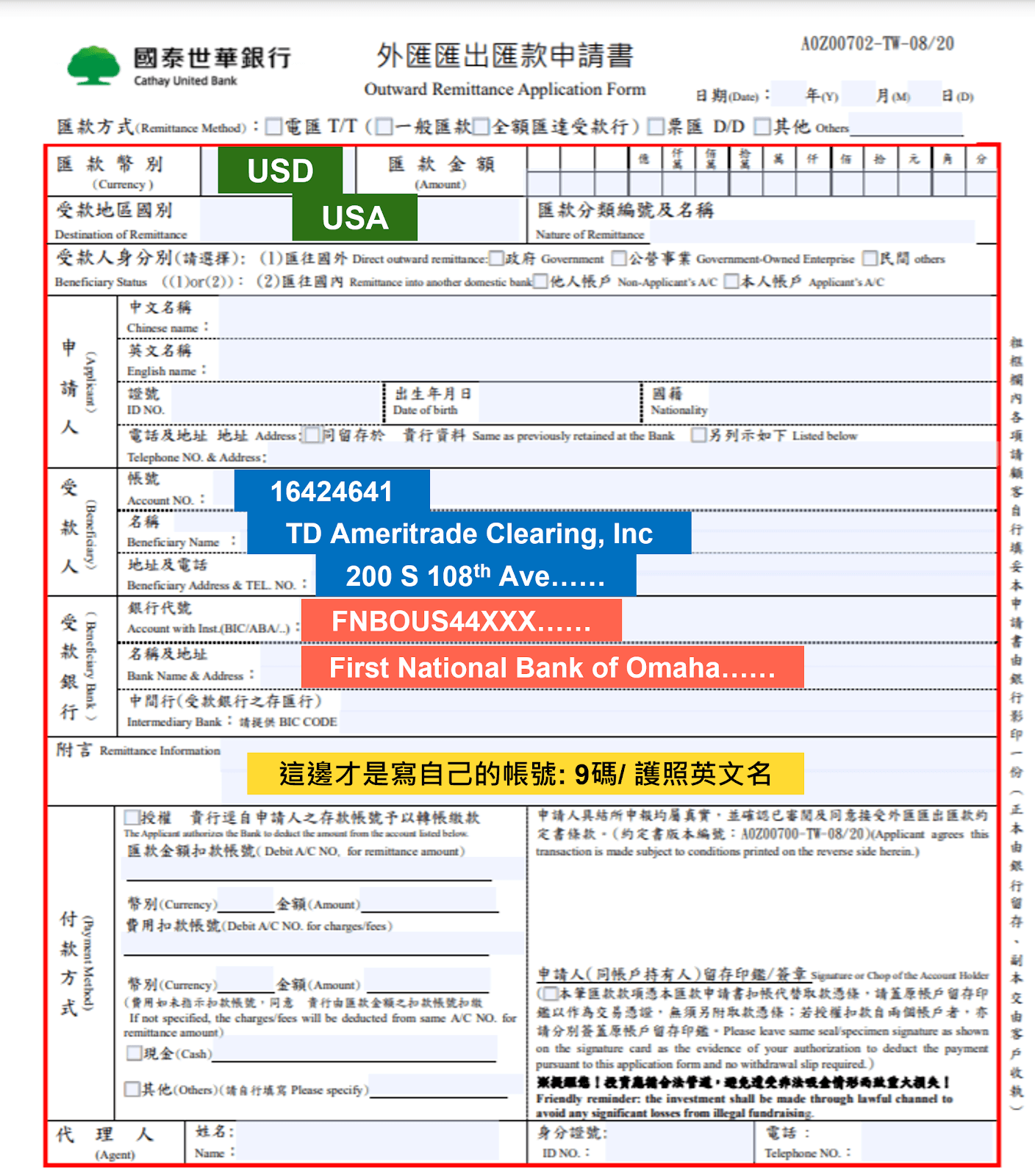 最新！美股券商TD Ameritrade 匯款教學入金篇，圖解全方位解析！