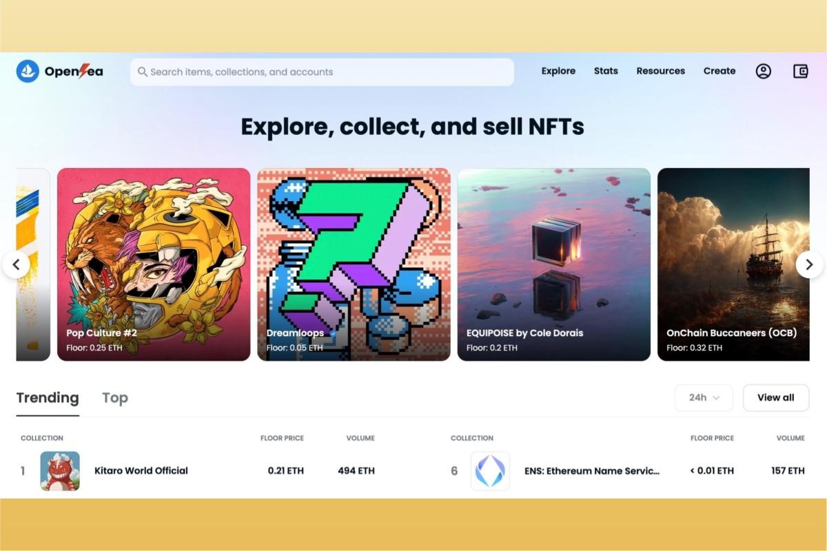 NFT交易平台：OpenSea，全球最大交易平台