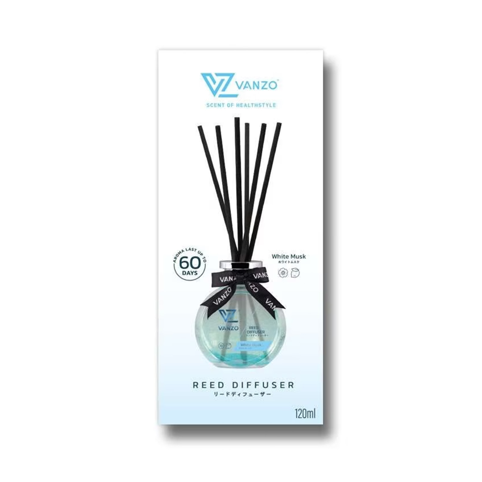 Vanzo Reed Diffuser Health White Musk 120ml - ONESHOP • ONESHOP
