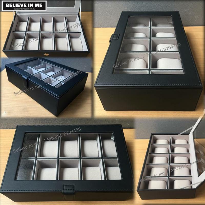 กล่องใส่นาฬิกา 10 เรือน บุหนัง พรีเมี่ยม สวยหรู ใส่ G-Shock ได้ งานสวย เนื้องานดี เกรดขึ้นห้าง 1590 บาท ส่งฟรี EMS ติดต่อ : 081-8704458 (อ้อน)Line ID: yingaonnE-mail: believe.in.me.box@gmail.comFacebook: https://www.facebook.com/believe.in.me.boxFanpage : กล่องใส่นาฬิกา กล่องเครื่องประดับ believe in me
  