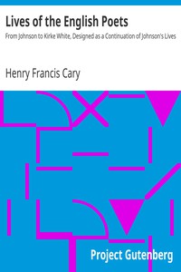 Lives of the English Poets by Henry Francis Cary