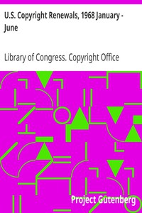 U.S. Copyright Renewals, 1968 January - June