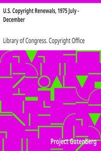 U.S. Copyright Renewals, 1975 July - December