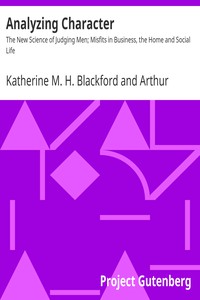 Analyzing Character by Katherine M. H. Blackford and Arthur Newcomb