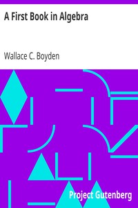 A First Book in Algebra by Wallace C. Boyden