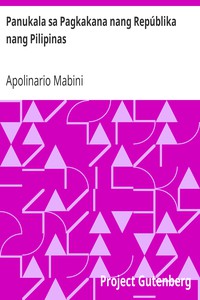 Panukala sa Pagkakana nang Repúblika nang Pilipinas by Apolinario Mabini