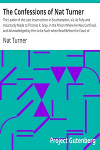 The Confessions of Nat Turner by Nat Turner