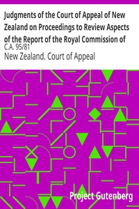 Judgments of the Court of Appeal of New Zealand on Proceedings to Review Aspects