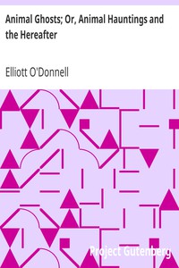Animal Ghosts; Or, Animal Hauntings and the Hereafter by Elliott O'Donnell