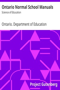 Ontario Normal School Manuals: Science of Education