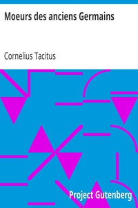 Moeurs des anciens Germains by Cornelius Tacitus