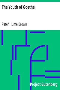 The Youth of Goethe by Peter Hume Brown