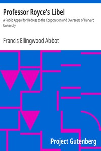 Professor Royce's Libel by Francis Ellingwood Abbot