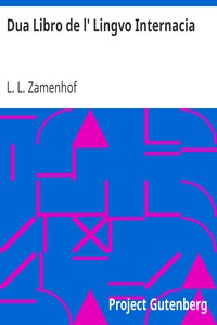 Dua Libro de l' Lingvo Internacia by L. L. Zamenhof