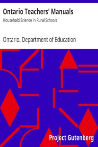 Ontario Teachers' Manuals: Household Science in Rural Schools