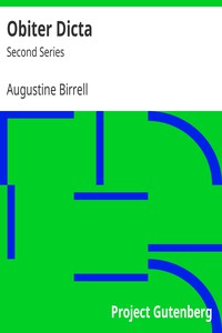 Obiter Dicta: Second Series by Augustine Birrell