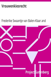 Vrouwenkiesrecht by Frederike Swaantje van Balen-Klaar and Aletta H. Jacobs