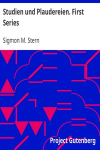 Studien und Plaudereien. First Series by Sigmon M. Stern