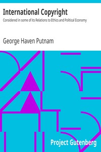 International Copyright by George Haven Putnam