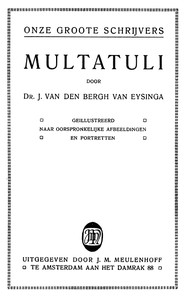 Multatuli by Jeanette van den Bergh van Eysinga-Elias