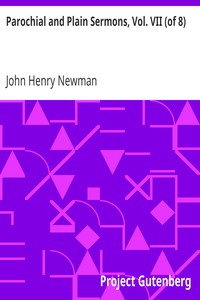 Parochial and Plain Sermons, Vol. VII (of 8) by John Henry Newman