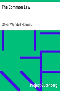 The Common Law by Oliver Wendell Holmes