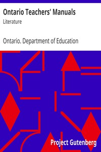 Ontario Teachers' Manuals: Literature by Ontario. Department of Education