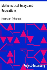 Mathematical Essays and Recreations by Hermann Schubert