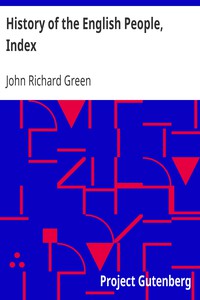 History of the English People, Index by John Richard Green