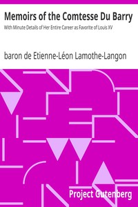 Memoirs of the Comtesse Du Barry by baron de Etienne-Léon Lamothe-Langon