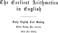 The Earliest Arithmetics in English by Alexander, Record, Sacro Bosco, and Steele