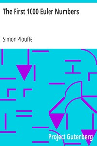 The First 1000 Euler Numbers by Simon Plouffe