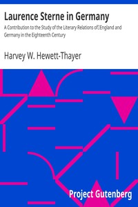 Laurence Sterne in Germany by Harvey W. Hewett-Thayer