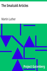 The Smalcald Articles by Martin Luther