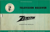 Zenith Television Receiver Operating Manual by Anonymous
