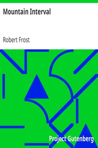 Mountain Interval by Robert Frost