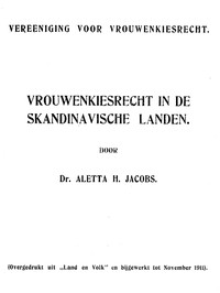 Vrouwenkiesrecht in de Skandinavische landen by Aletta H. Jacobs