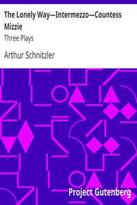 The Lonely Way—Intermezzo—Countess Mizzie by Arthur Schnitzler