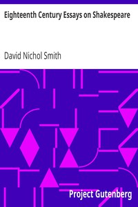 Eighteenth Century Essays on Shakespeare by David Nichol Smith