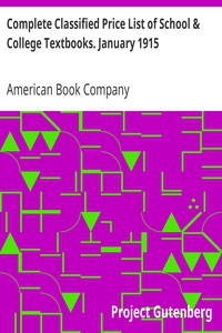 Complete Classified Price List of School &amp; College Textbooks. January 1915
