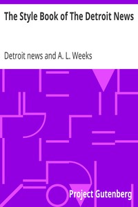 The Style Book of The Detroit News by Detroit news